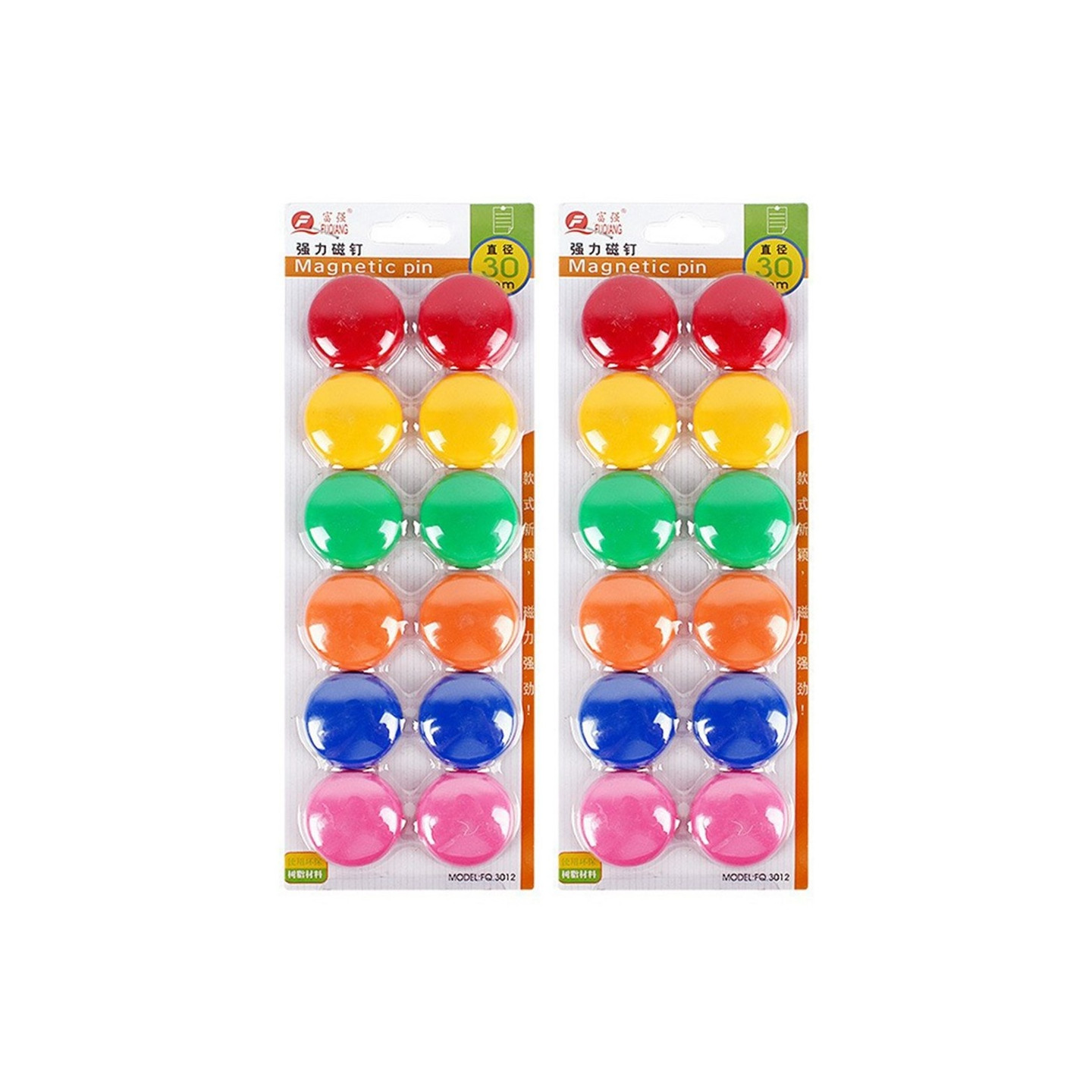 24 st 30 mm färgglada runda magneter whiteboard starka magnetiska knappar