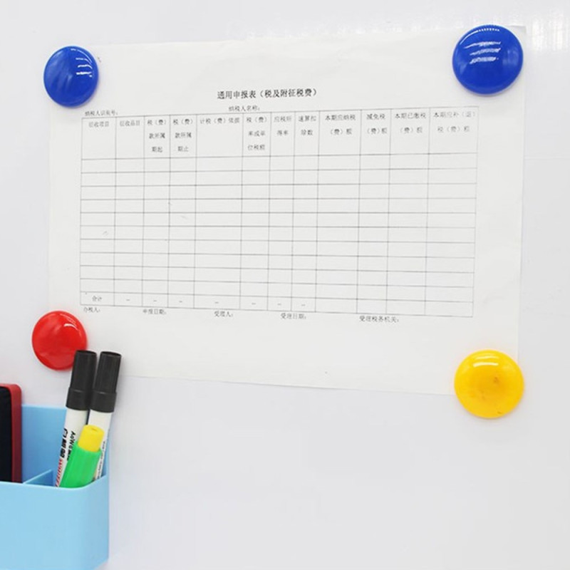 24 st 30 mm färgglada runda magneter whiteboard starka magnetiska knappar