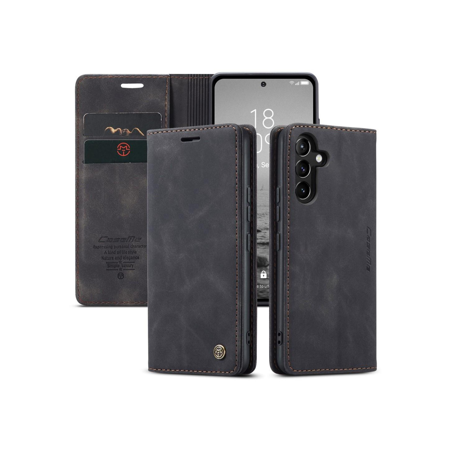 CASEME Retro Pung Taske til Samsung Galaxy A54 - Sort