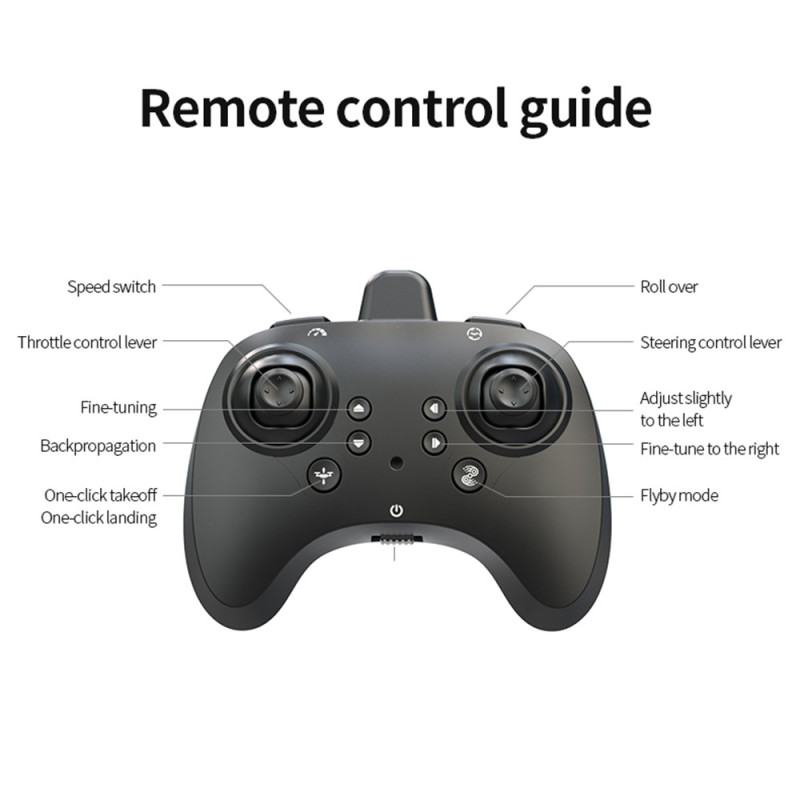 K500 MAX RC Quadcopter Drone med 3 batterier, høydeholdende stuntfly