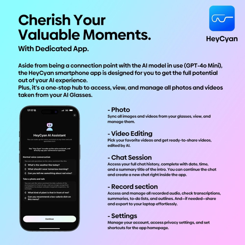 ZEBLAZE AI-oversettelse HD-samtale, foto og video, smarte briller med kamera
