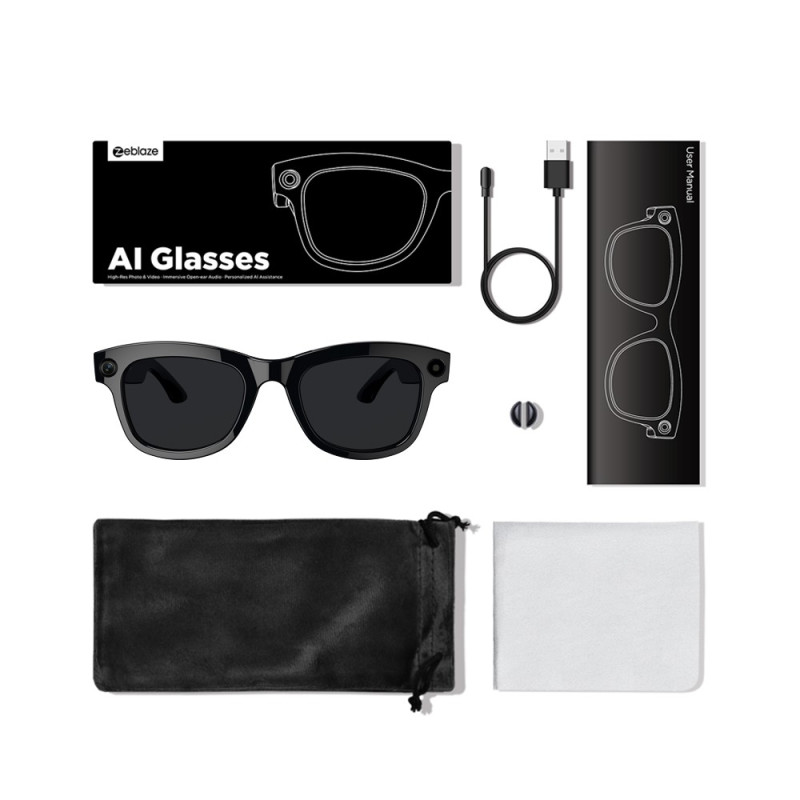 ZEBLAZE AI Translation HD Call Photo Video Smart Glasses with Camera