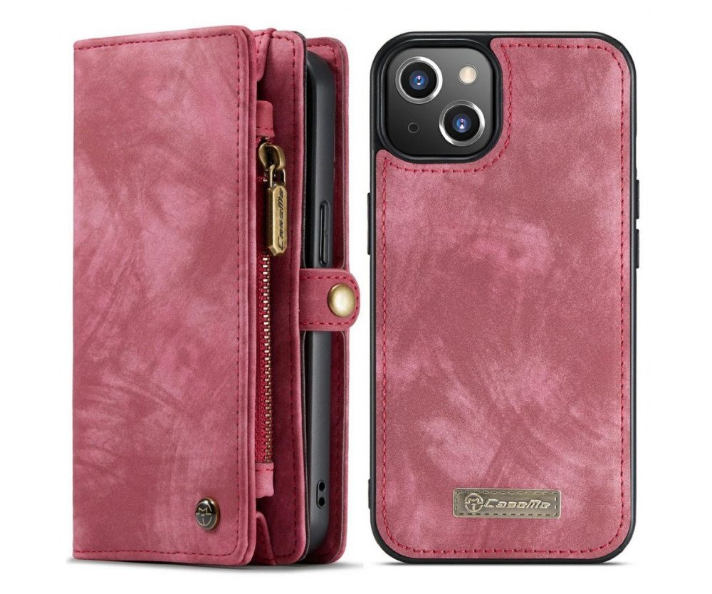 CASEME iPhone 13 Retro plånboksfodral - Röd