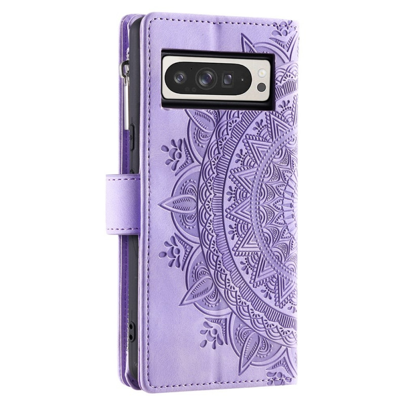 Til Google Pixel 10 Pro XL tegnebogscover Cover Shell Mandala Blomstermønster