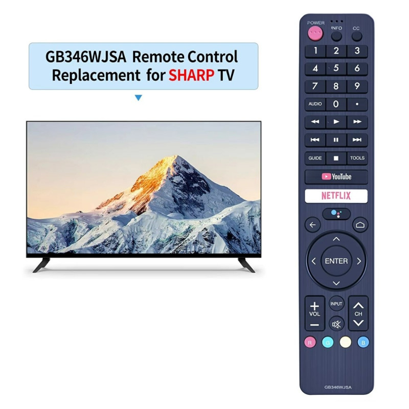 TV-fjernkontroll erstatning for GB346WJSA for Sharp TV-stemmefunksjon