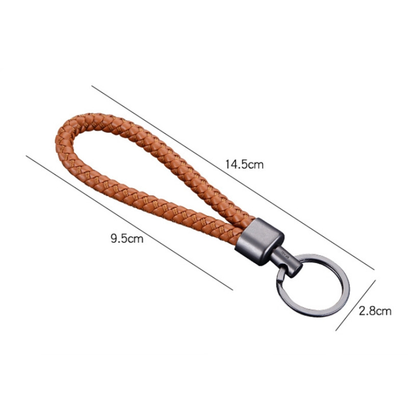 Vävd handgjord nyckelring män kvinnor bilnyckelring - svart