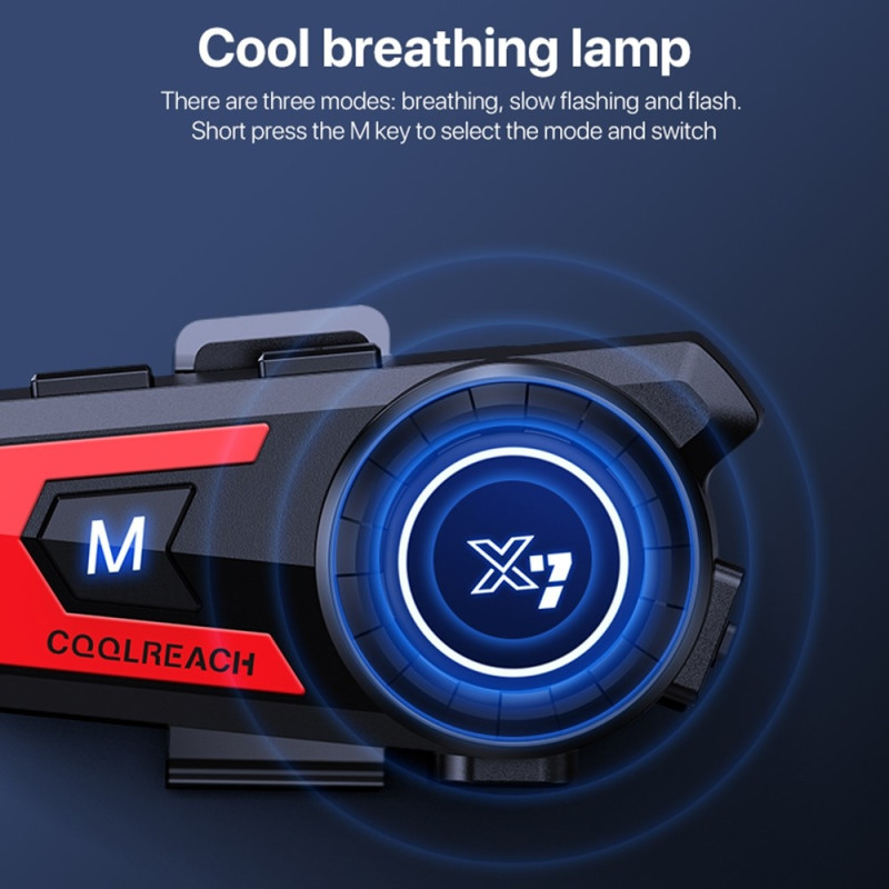 Helmet Bluetooth Headset Waterproof Wireless Earphone with 2-in-1 Soft Hard Microphone