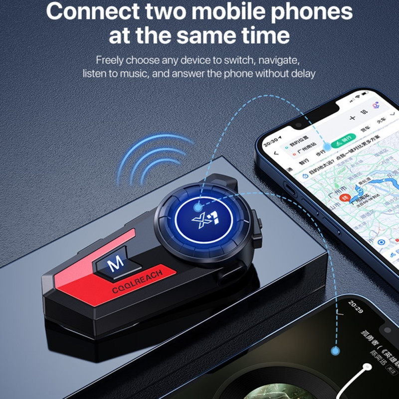 Hjelm Bluetooth Headset Vandtæt Trådløs Høretelefon med 2-i-1 Blød Hård Mikrofon