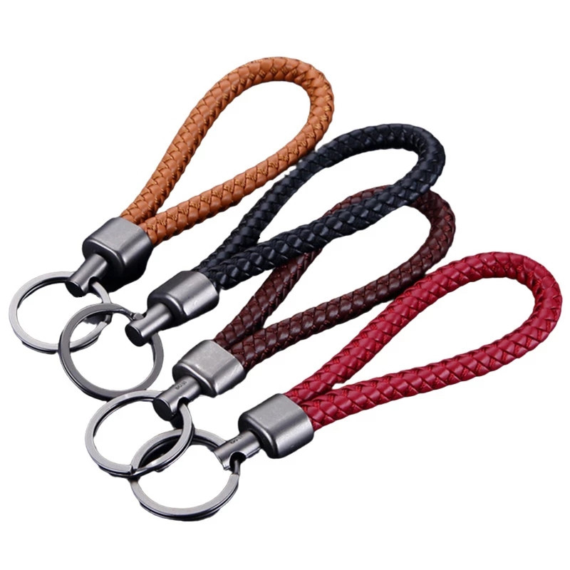 Woven Handmade Keychain Men Women Car Keychain - Black