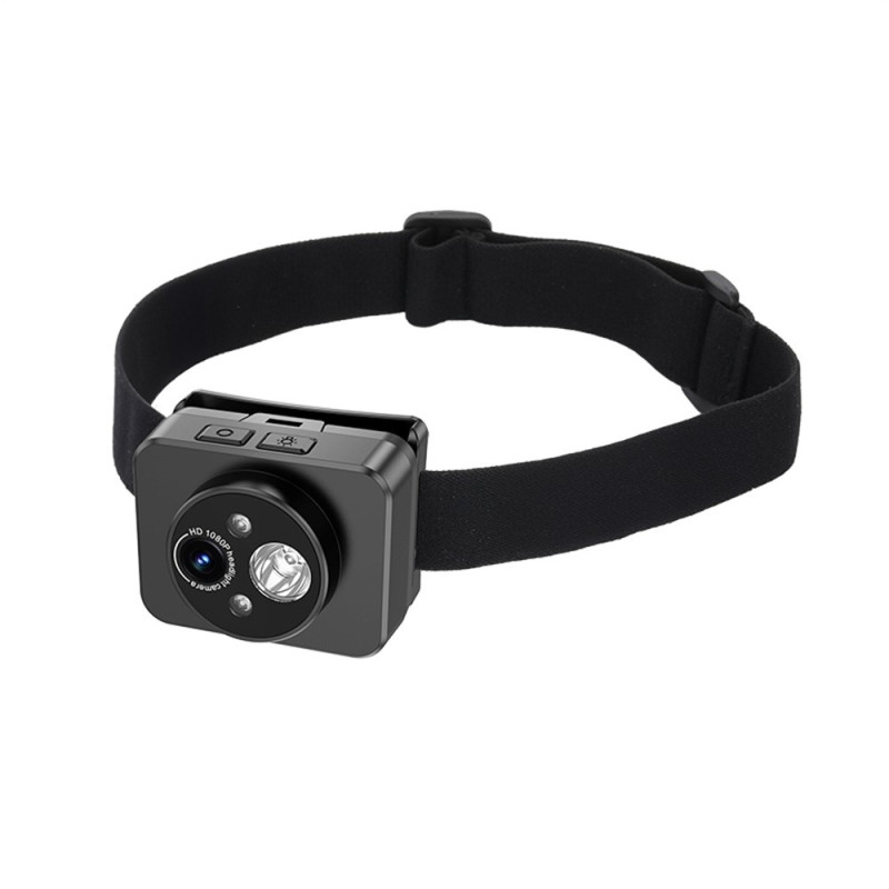 HD Huvudmonterad Kamera Sport 1080P Videoinspelning LED Strålkastare + 32GB Kort