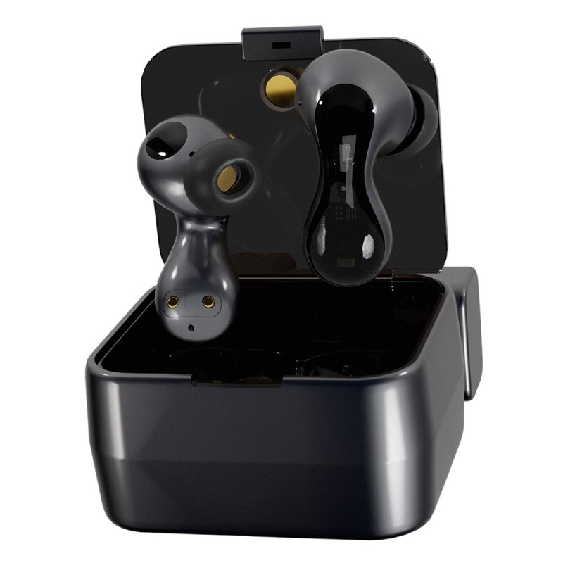 Pulsar Bluetooth-headset dynamiske driver-øretelefoner med 4 mikrofoner – Mørkegrå