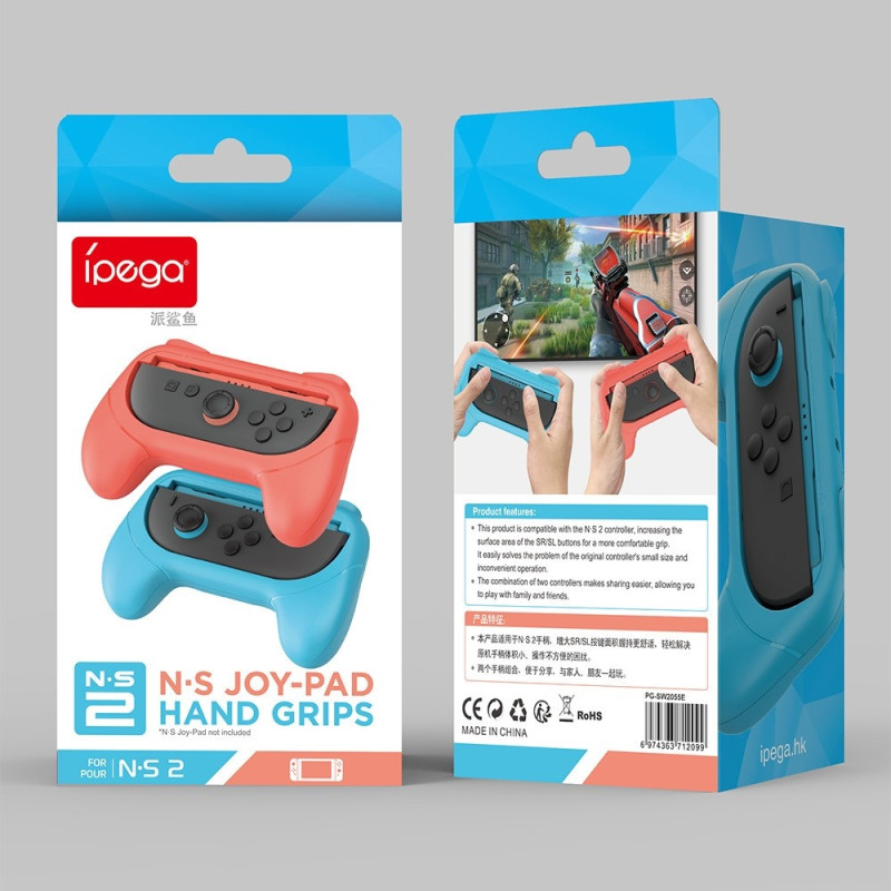IPEGA 1 pair Compatible with Nintendo Switch 2 Grips Shell Game Controller Joy-Con Red+Blue
