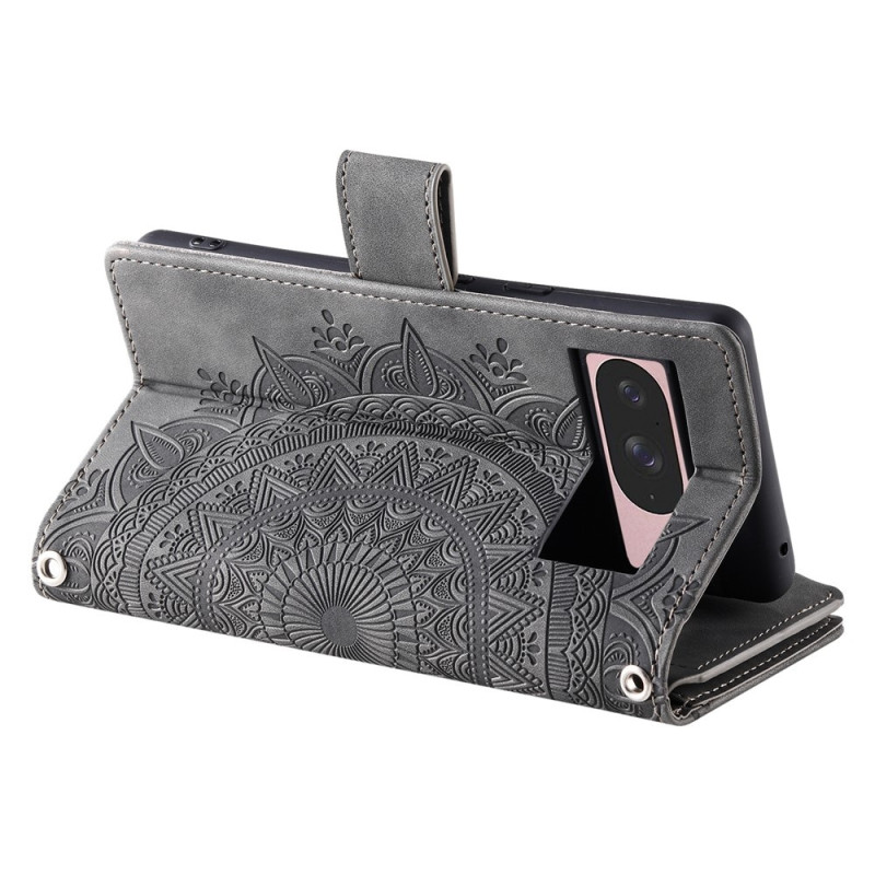 Google Pixel 10 Pro / 10 / 9 Pro / 9 -lompakkokotelon kuoren kuoren Mandala-kukkakuvio