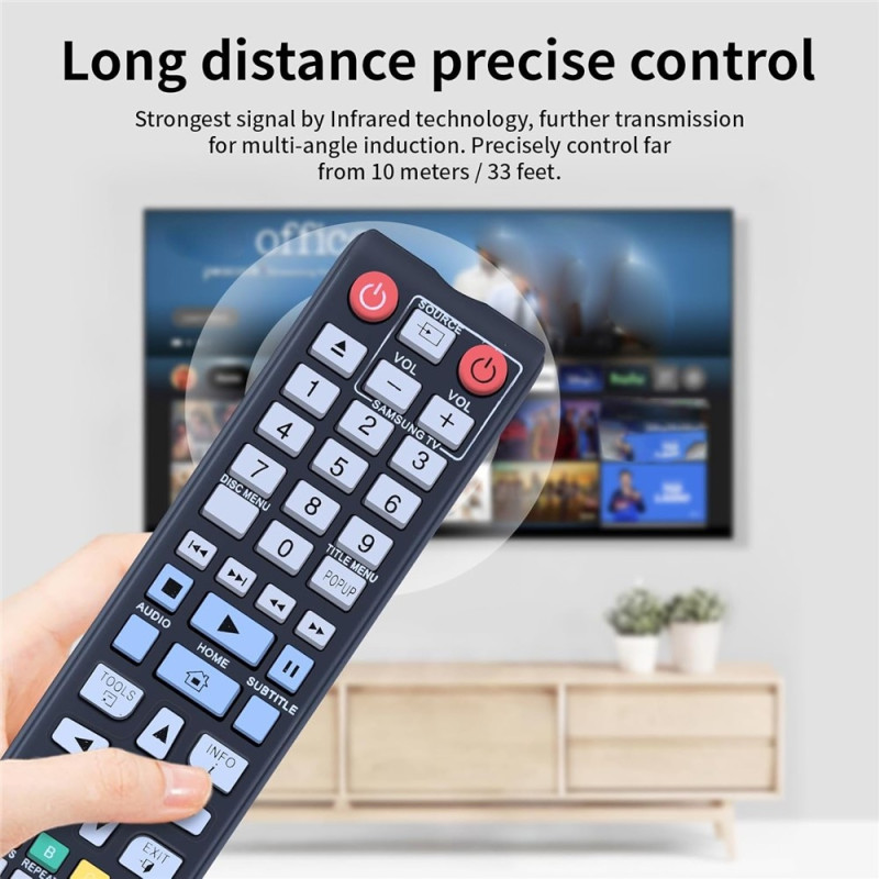 Fjärrkontroll Ersättning för AK59-00177A För Samsung Blu-Ray DVD Spelare