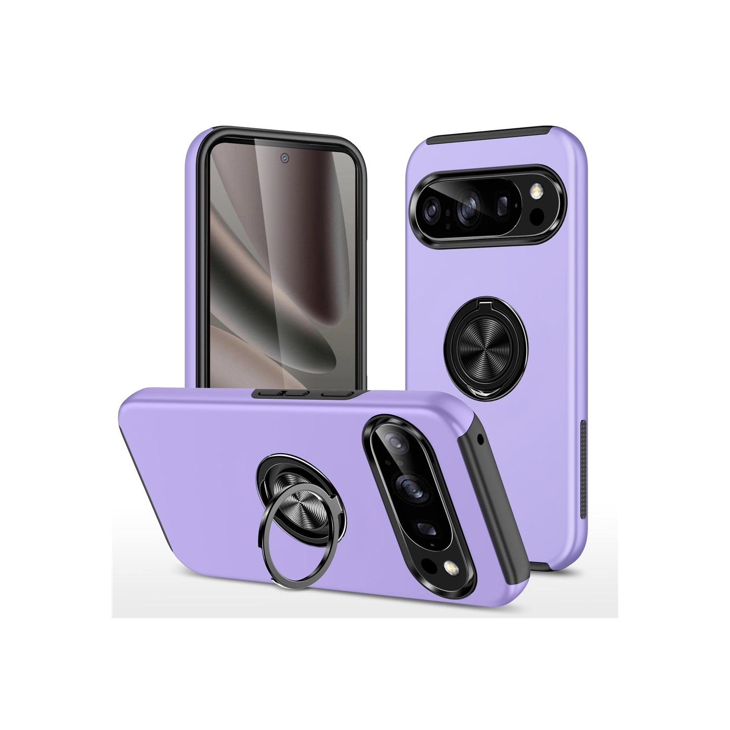 For Google Pixel 10 Pro / Pixel 10 Skal Finger Ring Kickstand Hybrid Case