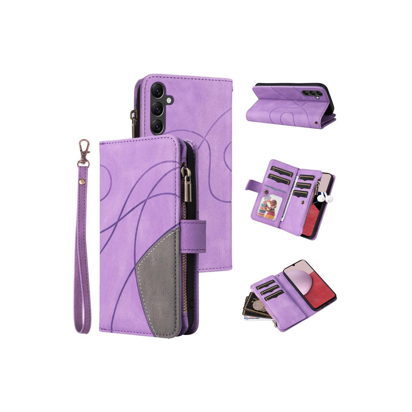 KT monitoiminen sarja - 5 Samsung Galaxy A14 puhelinkotelolle - violetti