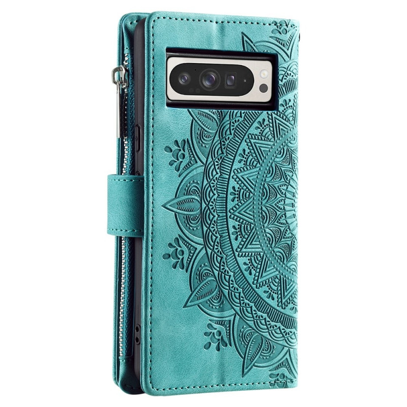 Google Pixel 10 Pro XL -lompakkokotelon kuoren kuoren Mandala-kukkakuvio