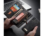 CASEME iPhone X / XS Retro Split läder plånboksfodral - Grå