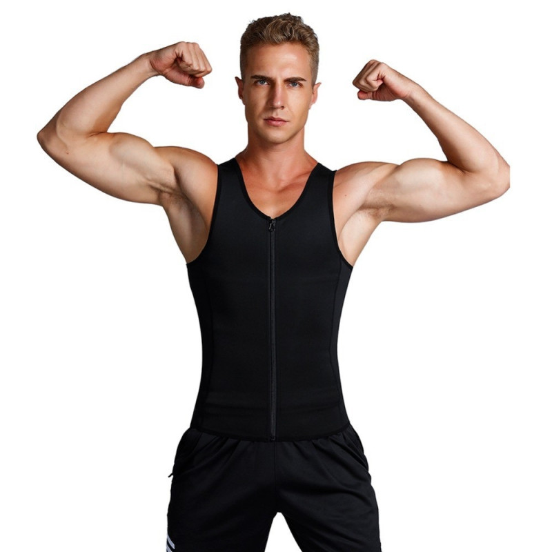 Compression Vest Sweat Body Shaper Undershirt Weight Loss Waist - L