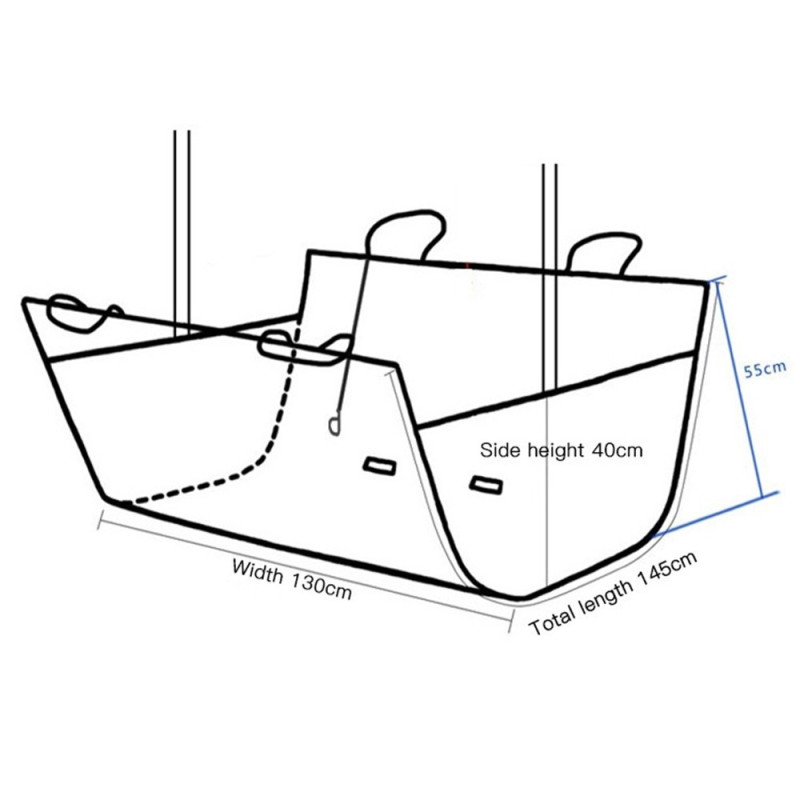 Vedenpitävä tyynymatto lemmikeille, kissalle ja koiralle auton takapenkille 130 * 145 * 40 cm