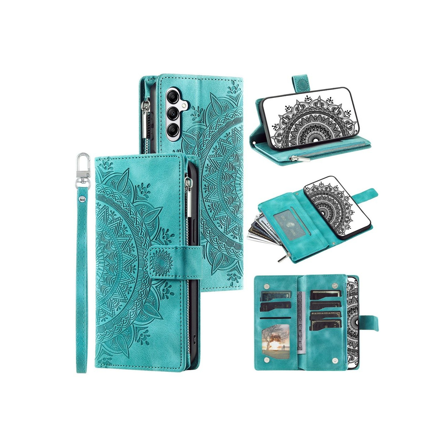 For Samsung Galaxy A17 / A26 Lommebok Deksel Shell Mandala Blomstermønster