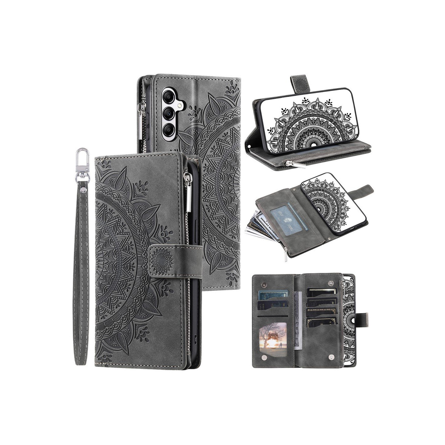 Til Samsung Galaxy A17 / A26 tegnebogscover Cover Shell Mandala Blomstermønster