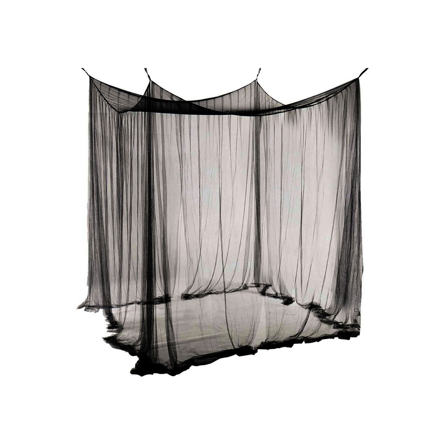 Foldable Mosquito Net with 4 Doors, Large Square Canopy for Camping Bedroom