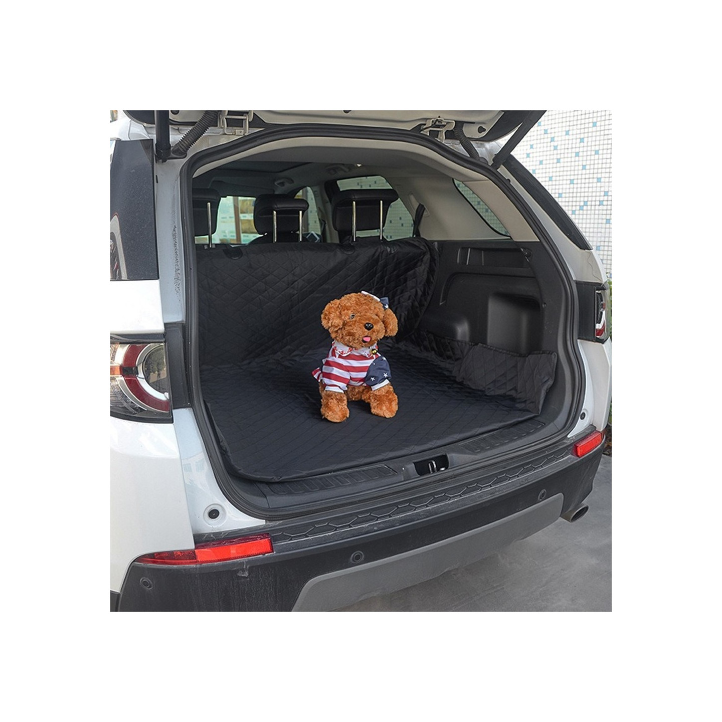 198x106 cm bagasjematte til bil, SUV og kjæledyr, vanntett hundematte i 600D Oxford-stoff