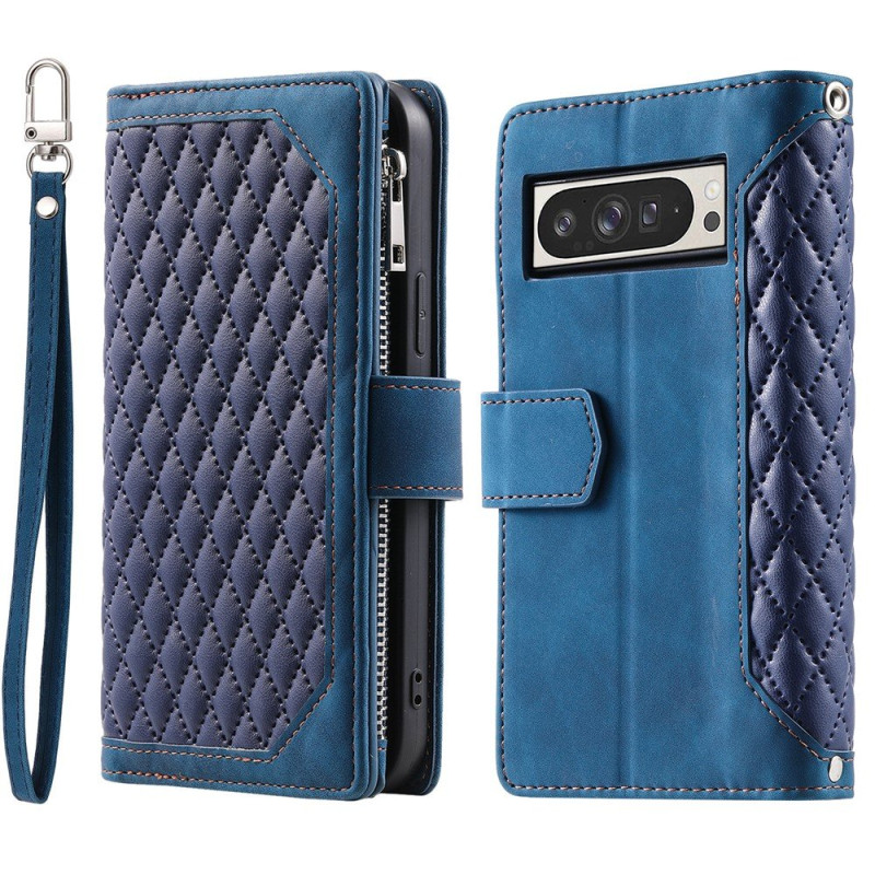 For Google Pixel 10 Pro XL Zipper Wallet Case Rhombus Phone Cover
