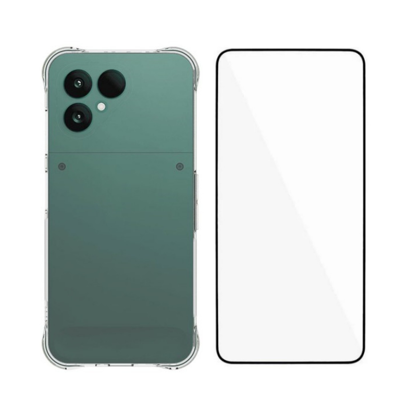 For Fairphone 6 Deksel TPU-telefondeksel med herdet glassbeskytter