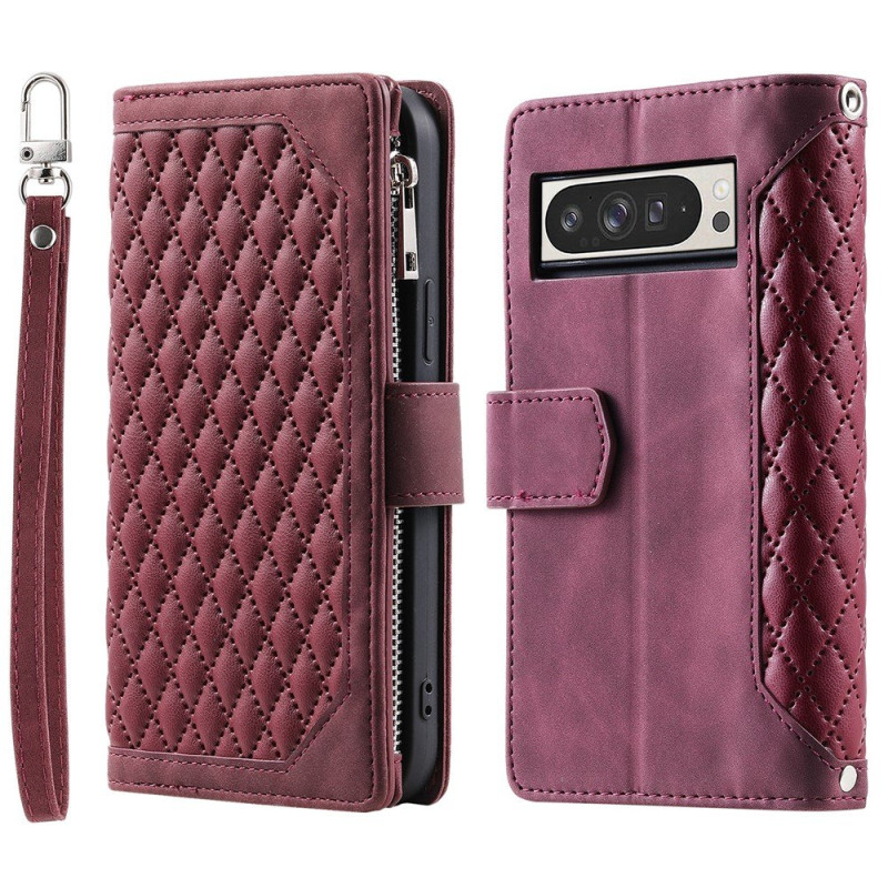 Til Google Pixel 10 Pro XL Zipper Wallet Case Rhombus Telefoncover