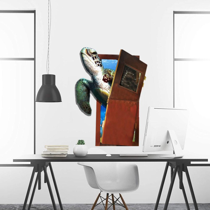 45 x 60 cm havskildpadde vægindretning selvklæbende mærkattapet