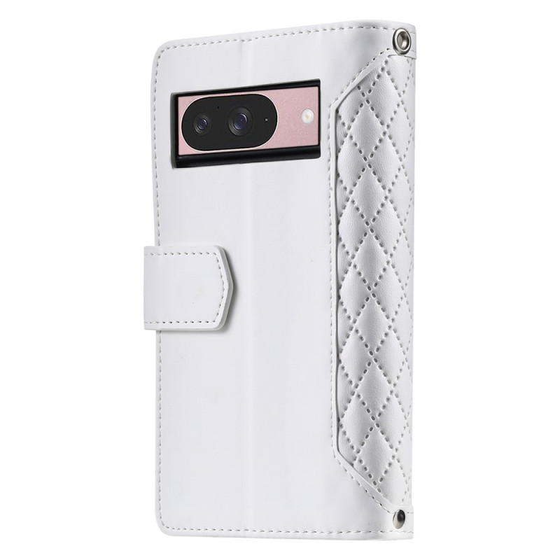 Google Pixel 10 Pro / 10 / 9 Pro / 9 Zipper Wallet Case Rhombus Stitching Line Puhelinsuojus