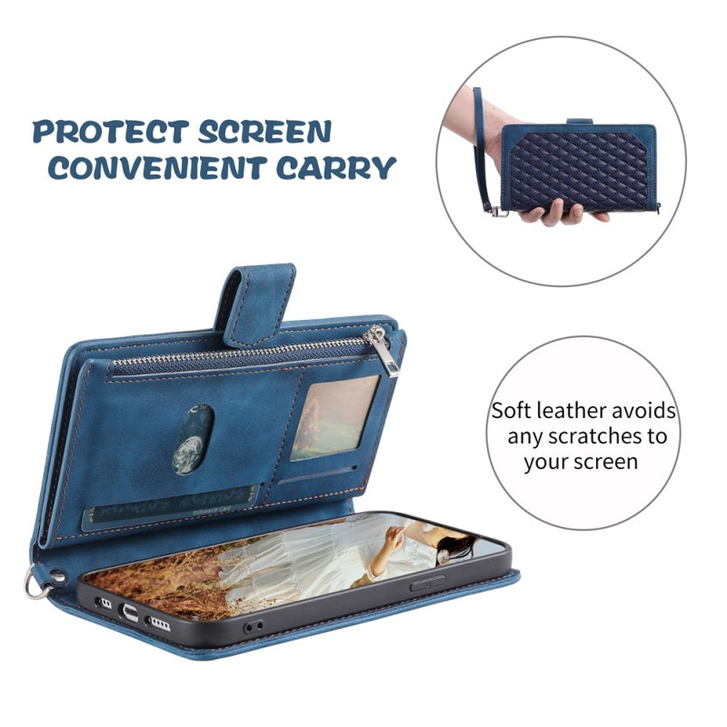 Til Google Pixel 10 Pro / 10 / 9 Pro / 9 Zipper Wallet Case Rhombus Telefoncover