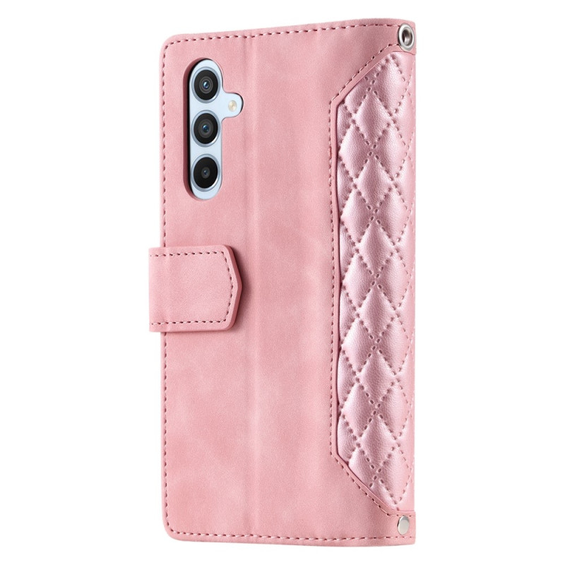 För Samsung Galaxy A17 5G / A26 5G Zipper Wallet Case Rhombus Telefonfodral