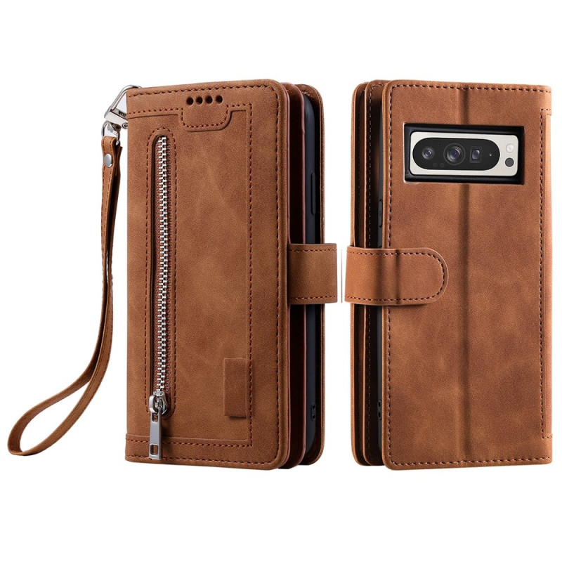 Til Google Pixel 10 Pro XL / 9 Pro XL Deksel med glidelås og 9 kortspor