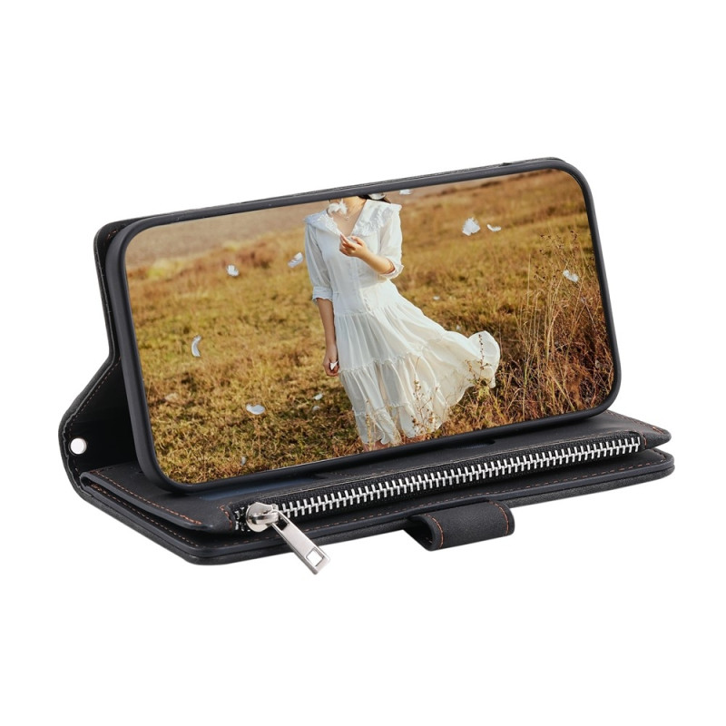 Til Samsung Galaxy A17 5G / A26 5G Lommebok-deksel med glidelås Rhombus Stitching Line Telefonveske