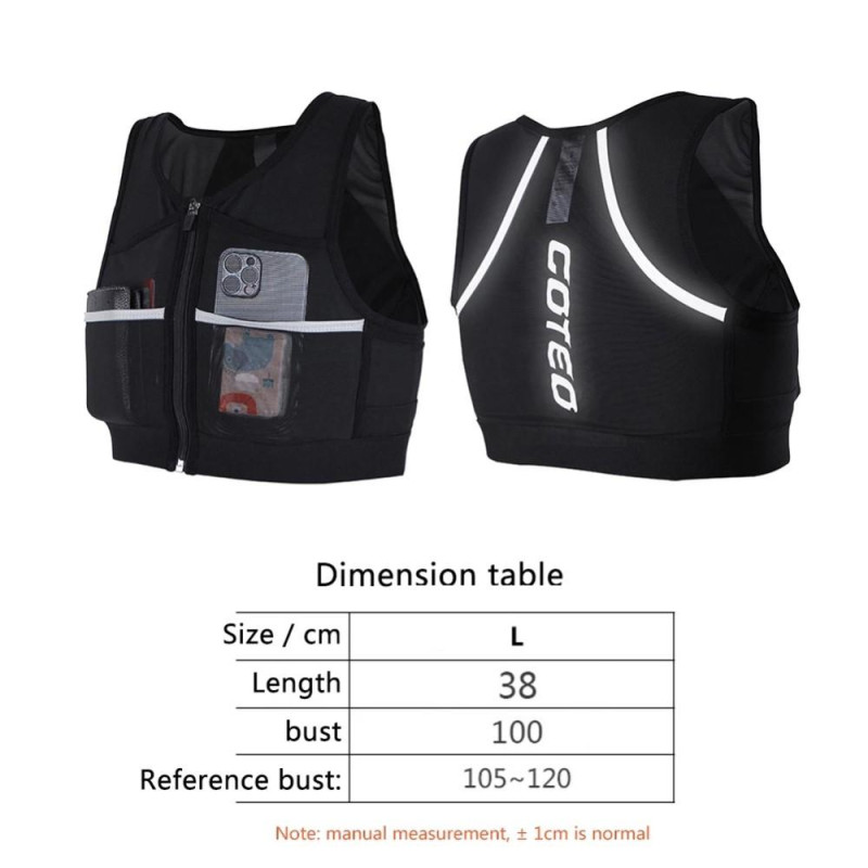 Hydration Running Vest Reflective Sports Chest Bag Cycling Race Marathon Hiking - L