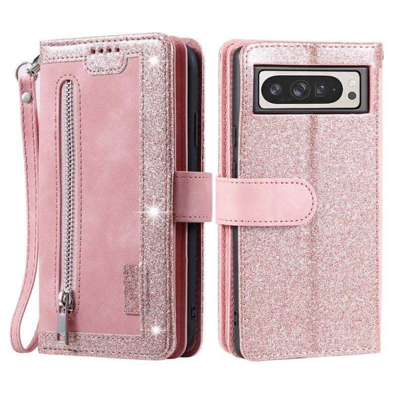 Til Google Pixel 10 Pro XL / 9 Pro XL Etui med Lynlåslomme og 9 Kortlommer