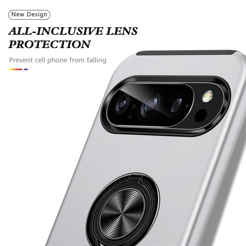 Till Pixel 10 Pro / Pixel 10 Skal Hybrid skal med Finger Ring - Silver