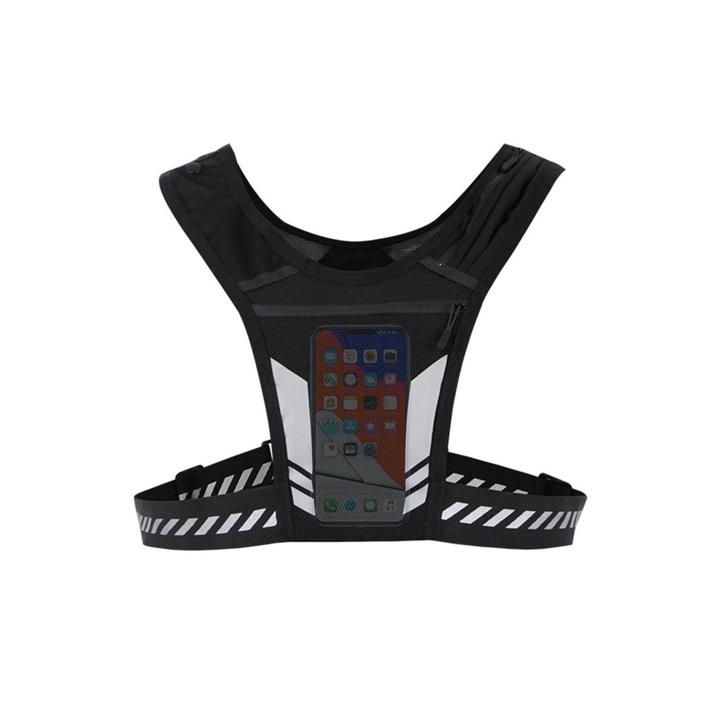 Running Vest Chest Phone Holder Adjustable Reflective Training Workout