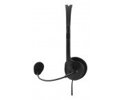 DELTACO Stereo Headset, 30mm element, 32 Ohm, 3,5mm minitele, ca 2m