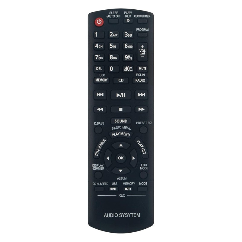 Fjärrkontroll Ersättning för N2QAYB000637 För Panasonic Audio Player