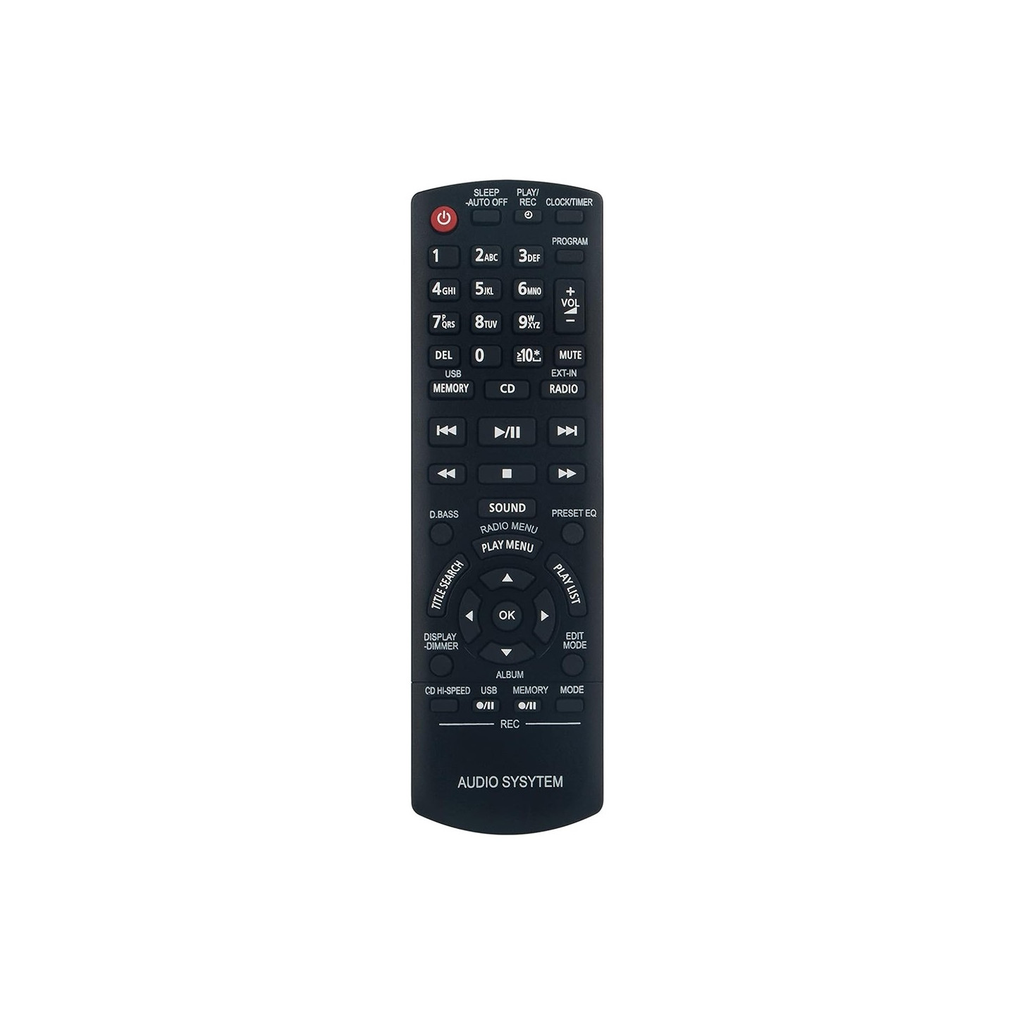 Fjern kontroll utskiftning for N2QAYB000637 for Panasonic Audio Player