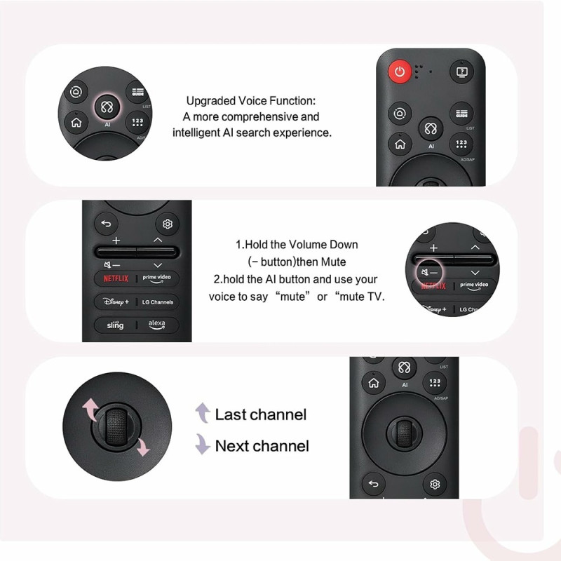 TV fjernbetjening Erstatning til AKB76046602 MR25GA til LG TV med stemmemusfunktion
