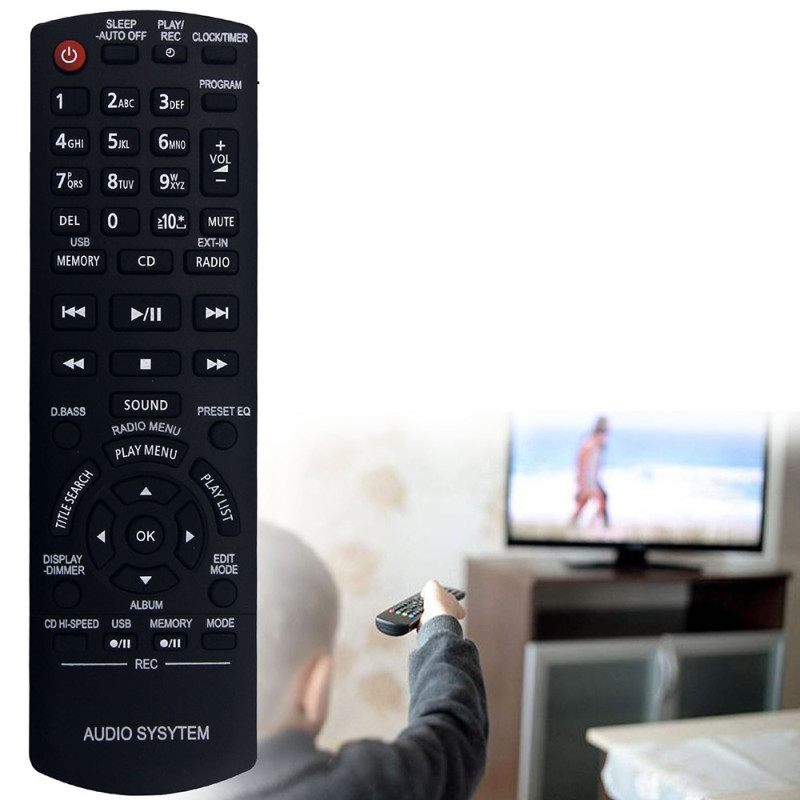 Kaukosäätimen vaihto N2QAYB000637:lle Panasonicin äänisoittimelle