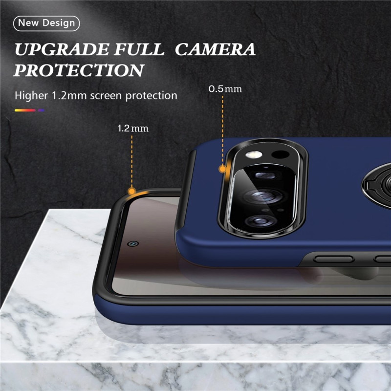 Google Pixel 10 Pro / Pixel 10 Skalsormenrengasjalustan hybridikotelo - Tummansininen