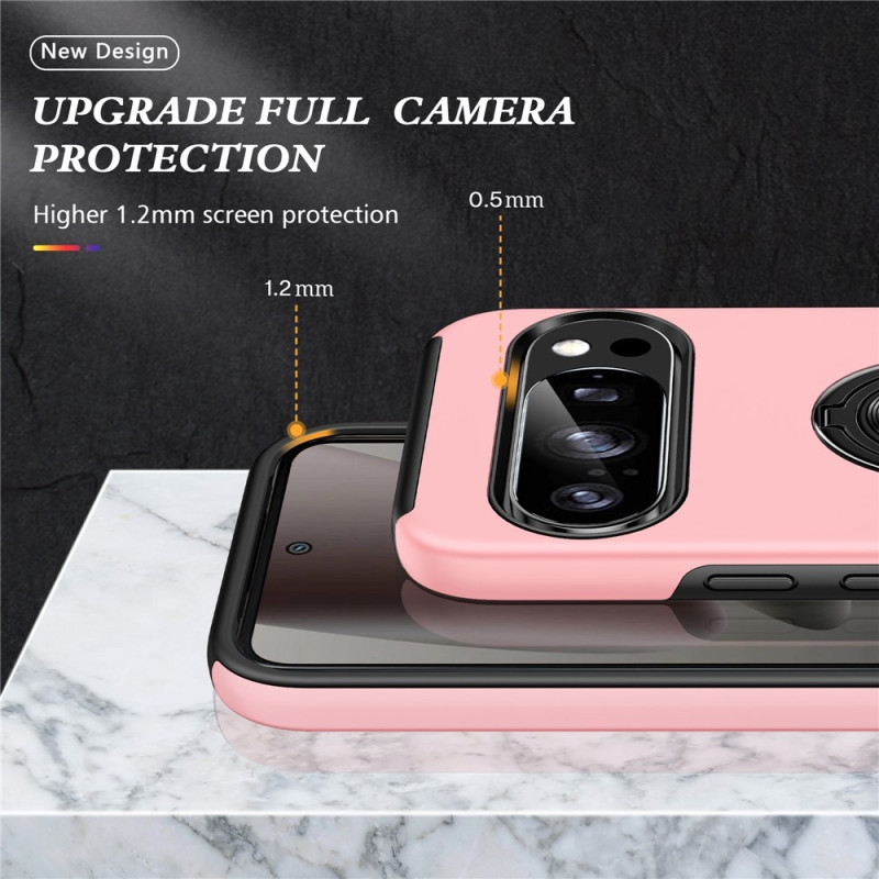 Til Google Pixel 10 Pro / Pixel 10 SkalFingerring Kickstand Hybrid Taske - Lyserød