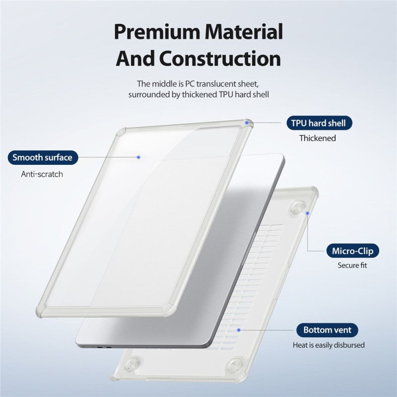 DUX DUCIS Etui til Macbook Air 15 tommer (2025) / (2024) A3114 / (2023) A2941 TPU+PC Beskyttelsesskal - Transparent