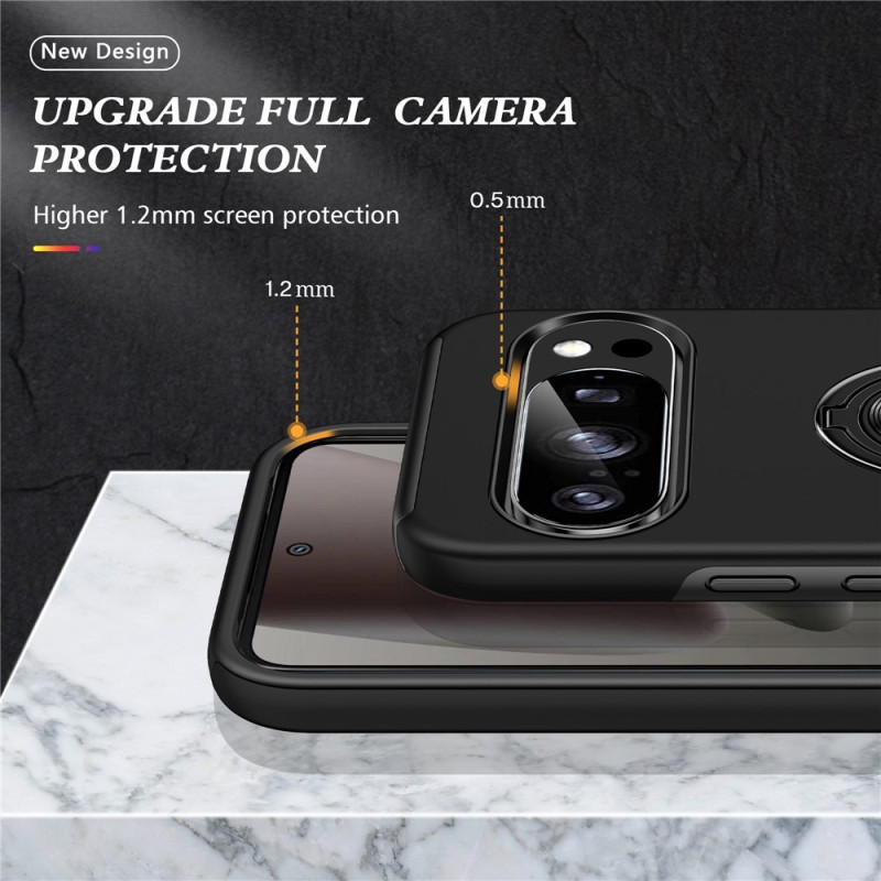 Til Pixel 10 Pro / Pixel 10 Deksel Hybriddeksel med Finger Ring - Svart